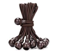 Lihopefe Cordini elastici a sfera con corda elastica, palla elastica liscia, per tende, tettoie, teloni, cinghie, bastoni, fili e tende a rullo. (50 pezzi, 22,9 cm, marrone)