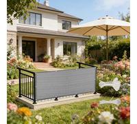 LIHUANE Copri Ringhiera Balcone 130 x 310 cm Protezione UV, Antivento Frangivisto per Balcone Protection Solaire per Gazebo Piante Serra, Grigio Chiaro