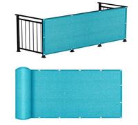 LIHUANE Copri Ringhiera Balcone 160 x 260 cm Protezione UV, Antivento Telo Balcone Ringhiera con Occhielli e Fascetta per Giardino, Patio, Pergola, Giardino, Cortile, Blu Cielo
