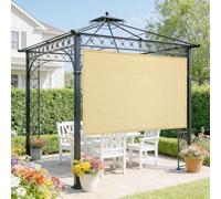 LIHUANE Copri Ringhiera Balcone 210 x 230 cm Protezione UV, Antivento Telo Balcone Ringhiera Protection Solaire per Gazebo Piante Serra, Color Crema