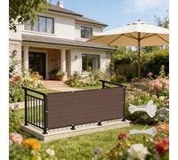 LIHUANE Copri Ringhiera Balcone 230 x 290 cm Protezione UV, Antivento Frangivisto per Balcone Protection Solaire per Gazebo Piante Serra, Marrone