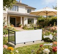 LIHUANE Copri Ringhiera Balcone 270 x 320 cm Protezione UV, Antivento Frangivisto per Balcone Protection Solaire per Gazebo Piante Serra, Bianco