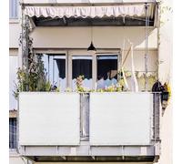 LIHUANE Frangivisto Balcone 1.3 x 3.4 m Protezione UV, Antivento Telo Balcone Ringhiera Protection Solaire per Giardino, Patio, Pergola, Giardino, Cortile, Bianco