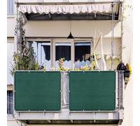 LIHUANE Frangivisto Balcone 1.3 x 3.4 m Protezione UV, Antivento Telo Balcone Ringhiera Protection Solaire per Giardino, Patio, Pergola, Giardino, Cortile, Verde Scuro