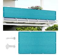 LIHUANE Frangivisto Balcone 160 x 160 cm Protezione Privacy Frangivisto per Balcone con Occhielli e Fascetta per Balconi Terrazza Tetti Giardino, Blu Cielo