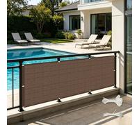 LIHUANE Frangivisto Balcone Protezione 120 x 120 cm Anti-UV Schermo Privacy Terrazzo con Occhielli e Fascette per Exterieur Terrasse Balcone Giardino Recinzione, Marrone