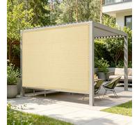 LIHUANE Frangivisto per Balcone 120 x 120 cm Anti-UV Schermo Privacy Terrazzo con Occhielli e Fascette per Exterieur Terrasse Balcone Giardino Recinzione, Color Crema