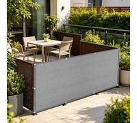 LIHUANE Frangivisto per Balcone 120 x 120 cm Anti-UV Schermo Privacy Terrazzo con Occhielli e Fascette per Exterieur Terrasse Balcone Giardino Recinzione, Grigio Chiaro