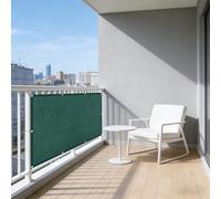 LIHUANE Rete Ombreggiante 210 x 340 cm Resistente al Vento Frangivisto per Balcone con Occhielli e Fascetta per Privacy Balcone Esterno Terrazza Giardino, Verde Scuro