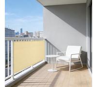 LIHUANE Rete Ombreggiante 300 x 340 cm Resistente al Vento Frangivisto per Balcone con Occhielli e Fascetta per Privacy Balcone Esterno Terrazza Giardino, Color Crema