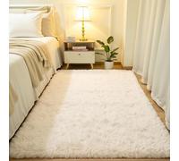 LIHUANE Tappeto Peluche 240 x 350 cm Morbido e Resistente Tappeto da Esterni Robusto Rettangolare per Il Soggiorno, La Cameretta Dei Bambini, La Camera da Letto, Bianco