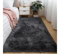 LIHUANE Tappeto Salotto Moderno 220 x 220 cm Design Moderno Super Morbido Tappeti Soffici Tappeti a Pelo Lungo Lavabile in Lavatrice per Camere da Letto Moderne, Grigio Scuro