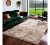 LIHUANE Tappeto Shaggy Tappeto a Pelo Lungo 220 x 220 cm Design Moderno Super Morbido Morbido e Ad Alta Resistenza Facile da Pulire Lavabile per Camera da Letto Interni, Beige