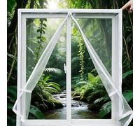 LIHUANE Tenda Isolante Termico 60 x 86 cm Trasparente Protezione Kit di Isolamento con Cerniera per Finestre per L'Inverno, Bianco