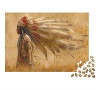 lihuogongsio Indian 1000 Jigsaw Puzzle Puzzle Giochi Rilassamento E Intelligence Native American Indians Puzzle Arte Educativo Idea Regalo Riduzione Dello Stress Multicolore 1000pcs (75x50cm)