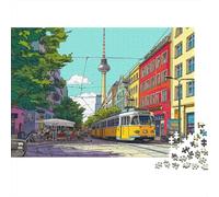 lihuogongsio Streetcar 1000 Jigsaw Puzzle Puzzle Giochi Rilassamento E Intelligence Berlin Puzzle Arte Educativo Idea Regalo Riduzione Dello Stress Multicolore 1000pcs (75x50cm)