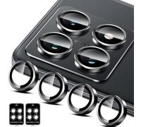 LiiLaa Pellicola Fotocamera per Xiaomi Mi 14T Pro 5G, 2 Set Durezza 9H Anti-graffio Vetro Temperato Copri Anello Individuale in Metallo Protezione Fotocamera Lente - Nero
