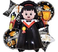 Liitata Graduation Balloons Deko Big Bachelor Foil Balloon for University Graduate Party - Nero