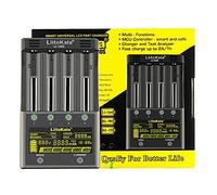 LiitoKala Lii-500S Caricabatterie Rapido Batteria AA 18650 con Schermo Touch LCD Adattatore 12V3A Incluso Supporto di Uscita USB per 21700 Li-Lion AA Ni-CD, 4 Baie