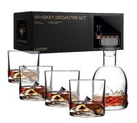 Liiton Bicchieri da Whisky Everest con Bottiglia - Set di 5 Pezzi - 1 set