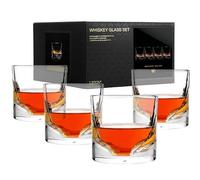 LIITON Grand Canyon - Set di 4 bicchieri da whisky congelabili antichi per rinfrescare cocktail, bourbon, scotch con 0,5 kg di cristallo Frozen, regalo da uomo per la festa delle vacanze