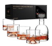 Liiton Bicchieri da Whisky The Peaks con Bottiglia - Set di 5 Pezzi - 1 set