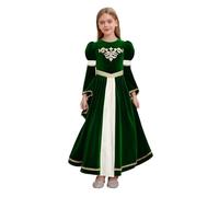 LiiYii Costume da Principessa Medievale per Bambina Abito da Principessa Rinascimentale Vestito Vittoriano Abiti Storici per Feste e Eventi Speciali Verde 15-16 anni