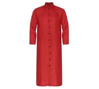 LiiYii Costume Prete Uomo Tunica Chierico Costume da Monaco Sacerdote Accappatoio Medieval Rinascimentale Saio Ideale per Halloween Carnevale Rosso L