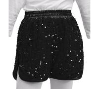 LiiYii Pantaloncini da Bambina a Vita Alta con Paillettes Pantaloni Corti da Danza Classica Moterna Shorts da Ballo Latino Pantaloncini Y2k Glitter Party Pants Nero 5-6 Anni