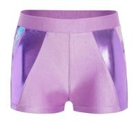 LiiYii Ragazza Elastico in Vita Lucido Metallico Balletto Danza Shorts Bottoms Pantaloncini da Ginnastica Artistica Leggings Corti per Allenamento Fitness