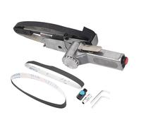 Lijadora de banda neumática de 20 mm, herramienta de lijado con banda de aire, lijadora de banda compacta para espacios reducidos con 3 bandas de grano, para pulir madera, metal y