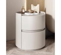 LIJBDDM Comodino rotondo, comodino in legno per camera da letto, comodino esterno in pelle, comodino portaoggetti da soggiorno comodino comodino cassetto rack (colore: verde, dimensioni: 45x45x50 cm)