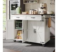 LIJBDDM Isola da cucina, carrello da portata con piano di lavoro estraibile, mobile da cucina, carrello da cucina, carrello da cucina con quattro ante e due cassetti, carrello da pranzo con venature