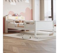 LIJBDDM Tavolo da trucco 4 in 1, con specchio e specchio da tavolo girevole, 3 colori, illuminazione a LED, manico in metallo, bianco, dimensioni: altezza 164 cm x larghezza 109 cm x profondità 36 cm