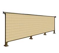 LIJBN Balcone privacy schermo esterno recinzione copertura per protezione della privacy resistente ai raggi UV parabrezza con fori in metallo HDPE anti-invecchiamento, altezza 1m/1,1 m/1,2 m/1,5 m