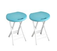 LIJCHGAO Set di 2 Sgabello da bar pieghevole 28cm D x 24cm W x 48cm H sgabelli da cucina Sgabelli da Cucina Moderni per cucina bar ed eventi(Lake blue)