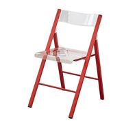 LIJCHGAO Sgabello Pieghevole Portatile Sedia pieghevole moderna di lusso trasparente Sedia per riunioni pieghevole per cucina bar ed eventi conferenze(Red)