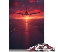 LiJianXXE Puzzle da 1000 pezzi Aereo al tramonto Puzzle in legno e cartoncino di alta qualità Gioco educativo per adulti e bambini Dimensioni: 75x50 cm