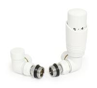 LiJoUK Valvola Termostatica ad Angolo per Termosifone TRV Bianca - Zeta