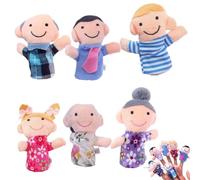 LiJuanWang 6 Pezzi Bambole da Dito,Burattini a Dito Marionette Dita in Velluto Finger Puppets,Regalo di Compleanno per Bambini,Natale,Pasqua e Feste per Bambini,Spettacoli,Giochi,Festa Compleanno