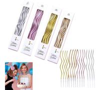 LiJuanWang Candeline Compleanno,24 Pezzi Candele a Spirale di Compleanno,Cupcake Candele,Candele Lunghe Torta,Candele Compleanno,per Decorazione Torta di Feste di Compleanno e Matrimonio