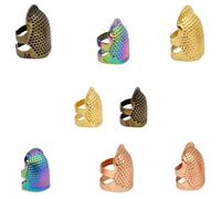 LiJuanWang Ditale da Cucito,8 Pezzi Ditali per Cucire in Metallo,Ditale in Metallo,Protezione per Dita del Ditale, Anello per Cucire Regolabile,Protezione Cucito Scudo Dito(S/M)