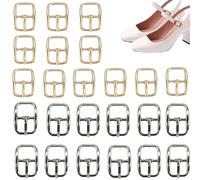 LiJuanWang Fibbia per Scarpe,24 Pezzi Fibbia in Metallo Quadrato per Scarpe,Accessori Fai da Te,per Borse,Cinture,Scarpe,Fibbia ad Ardiglione Hardware,22 X 16 mm