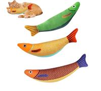 LiJuanWang Giocattoli per Gatti con Erba Gatta,3 Pezzi Giocattoli con Erba gatta a Forma di Pesce per Gattini e Gatti Adulti,Kicker & Forme interattive a Forma di Pesce,per Gattini e Gatti Adulti