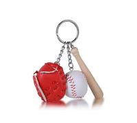 LiJuanWang Portachiavi Baseball,Mini Guanto da Baseball Portachiavi Portachiavi Sport Cuoio da Baseball in Pelle Portachiavi Mini Mazza da Baseball Ciondolo Portachiavi