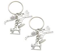 LiJuanWang Portachiavi cucire trapuntatura,2 pezzi Macchina da cucire Strumenti Scissor Flatiron Portachiavi,cucito portachiavi portachiavi sarto regalo,per fidanzata donne uomini partner