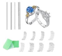 LiJuanWang Riduttore Dimensione Anello,12 Pezzi Invisible Ring Size Adjuster 2 Stili Stringi Anello Invisibile Adatto a Tutti Gli Anelli,Regolatore della Misura dell'anello con Panno per lucidare
