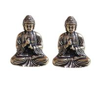 LiJuanWang Statuette piccolo Buddha,2 pezzi Mini statua di Buddha Statua Portafortuna,Statuetta Decorativa Zen e Feng Shui,Decorazione Feng Shui Porta Felicità Interni,2,8 X 2,4 cm