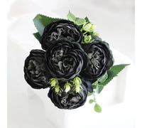 LIJUCAI 1 pz/30 cm rosa rosa bouquet di seta peonia fiore artificiale 5 grandi teste 4 piccoli boccioli sposa matrimonio casa decorazione artifi(22)