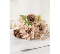 LIJUCAI 1 pz fiore artificiale peonia di seta festa matrimonio bouquet da sposa casa vaso tavolo fai da te scatola scrapbook decorazione (1 pz/colore 2)